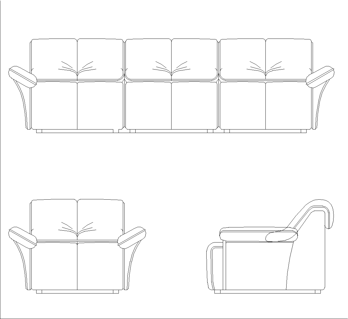 Lawson leather sofa DWG CAD Block Free Download