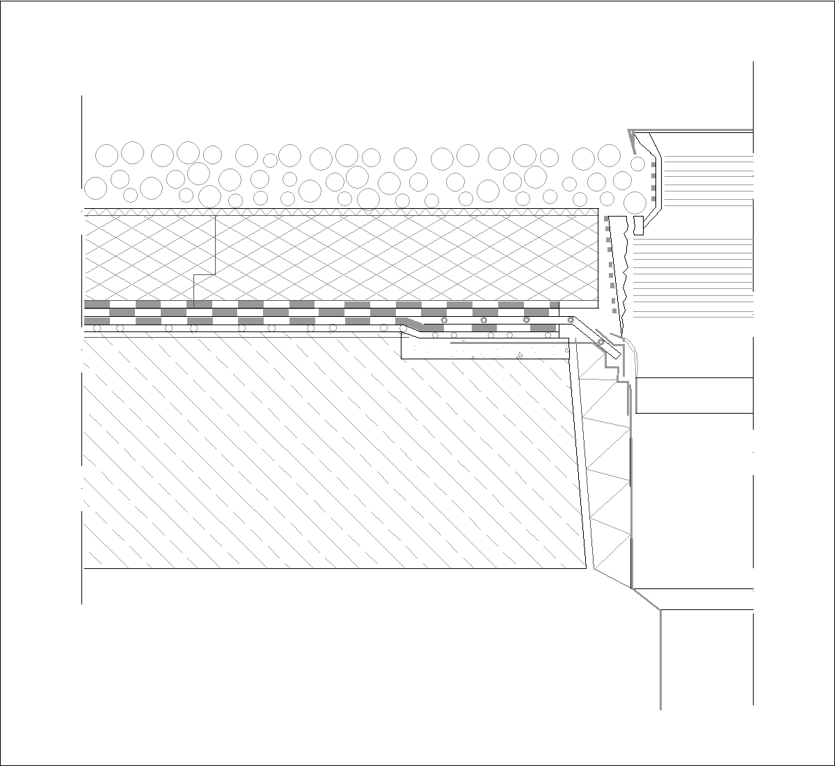 Detail of a massive waterproofing insulation DWG CAD Detail